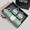 Kit Garrafa Térmica Inox 500ml + Xícaras – Bebidas Quentes ou Frias com Praticidade