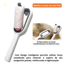 Escova Removedora de Pelos e Aparador 2 em 1 para Cães e Gatos – Banho Seco Prático