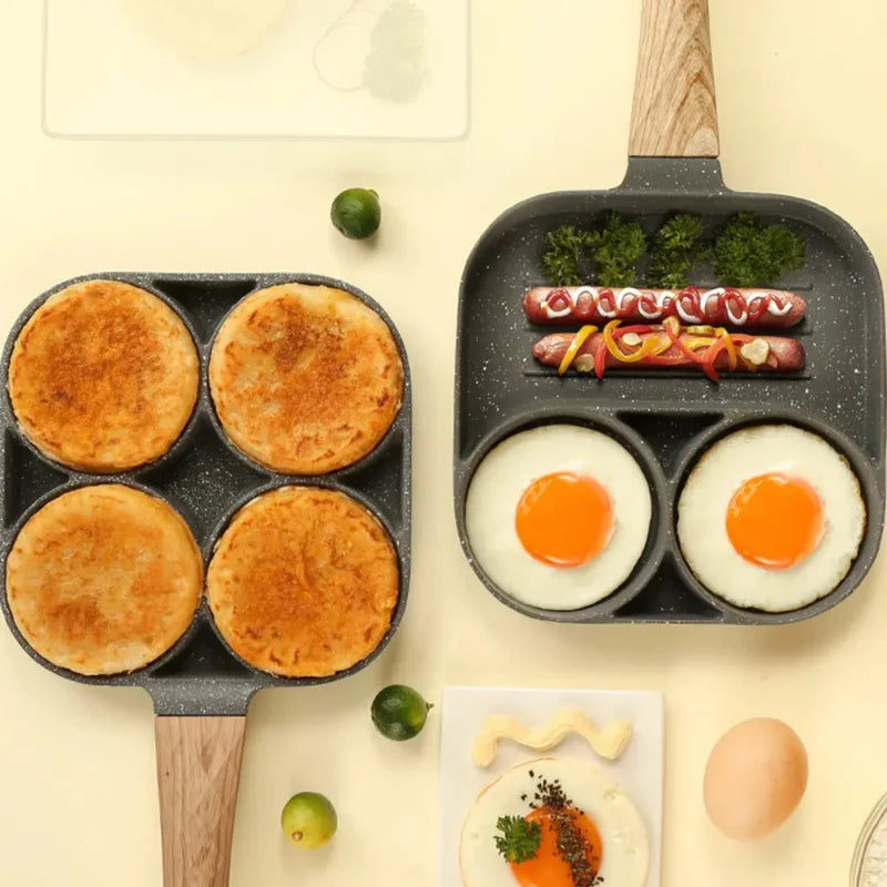 Frigideira Antiaderente Multiuso com Divisórias –  Refeições Rápidas e Deliciosas