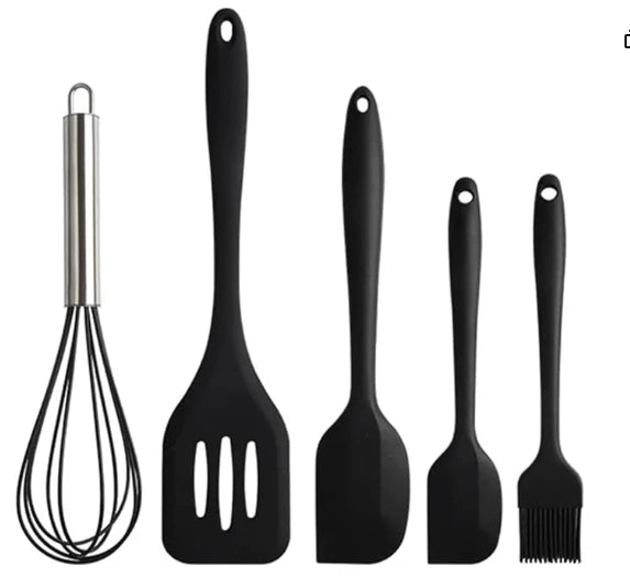 Conjunto 5 em 1 de Utensílios de Silicone – Praticidade e Estilo na Sua Cozinha
