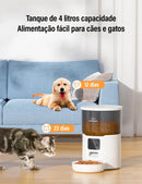 Alimentador Automático Pet 4L com WiFi – Comedouro Elevado Inteligente para Cães e Gatos