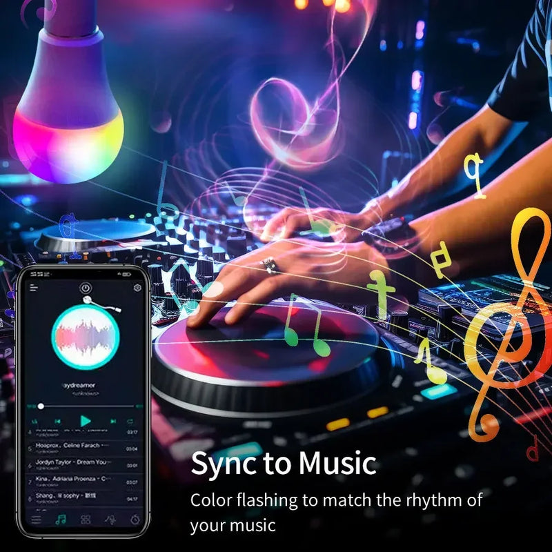 Lâmpada Inteligente LED RGB , Controle por App, Wi-Fi + Bluetooth