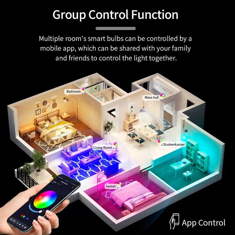 Lâmpada Inteligente LED RGB , Controle por App, Wi-Fi + Bluetooth