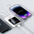 Power Bank Portátil 20W 10000mAh – Carregamento Rápido + 3 Cabos Universais