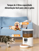 Alimentador Automático Pet 4L com WiFi – Comedouro Elevado Inteligente para Cães e Gatos