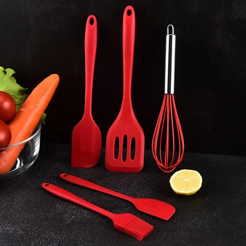 Conjunto 5 em 1 de Utensílios de Silicone – Praticidade e Estilo na Sua Cozinha